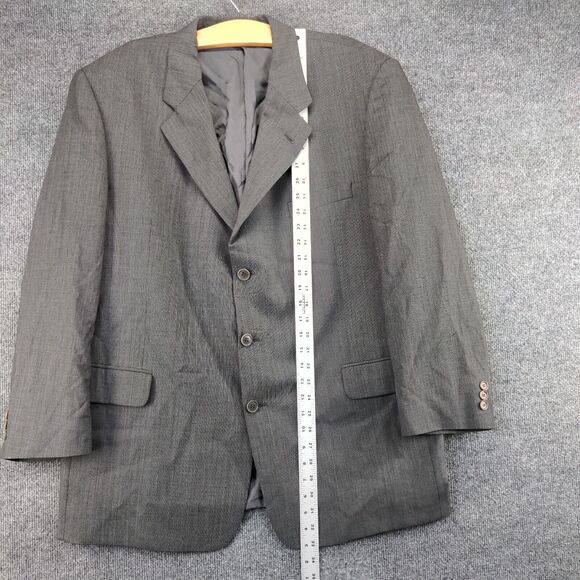Ermenegildo Zegna Wool Blazer Jacket Mens Size 48 Gray 3 Button Pockets - Picture 4 of 14